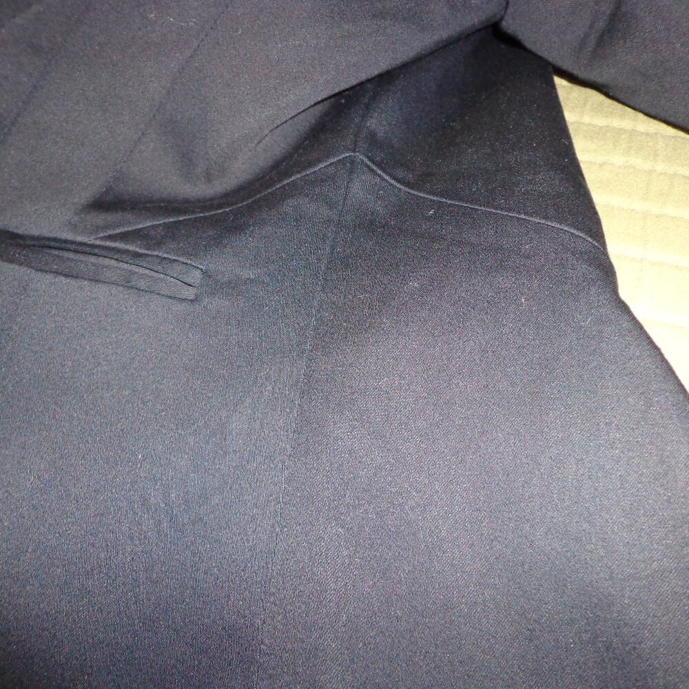NWT Calvin Klein Lined Blazer 8 Dk Navy Button Closure Notched Lapel Faux Pocket - Picture 10 of 16